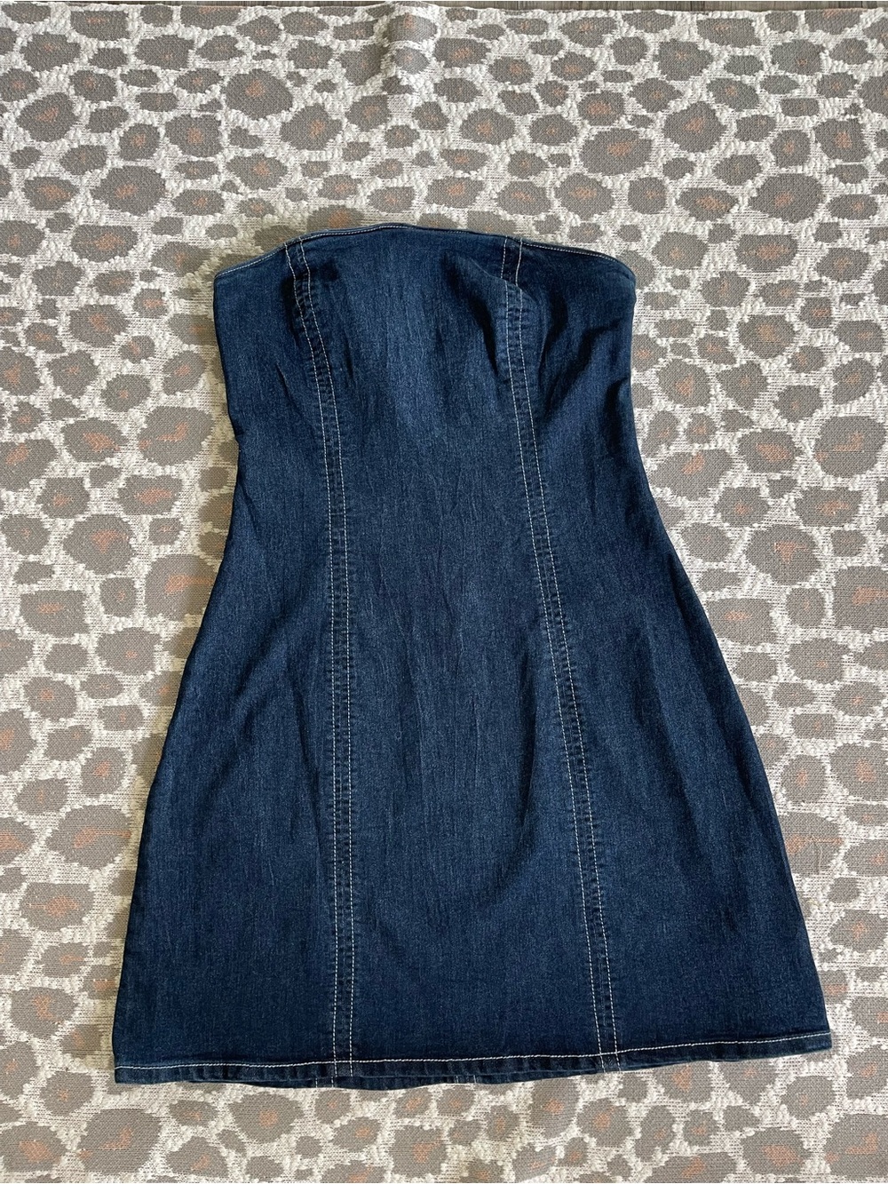 H&M Dark Blue Strapless Denim Dress